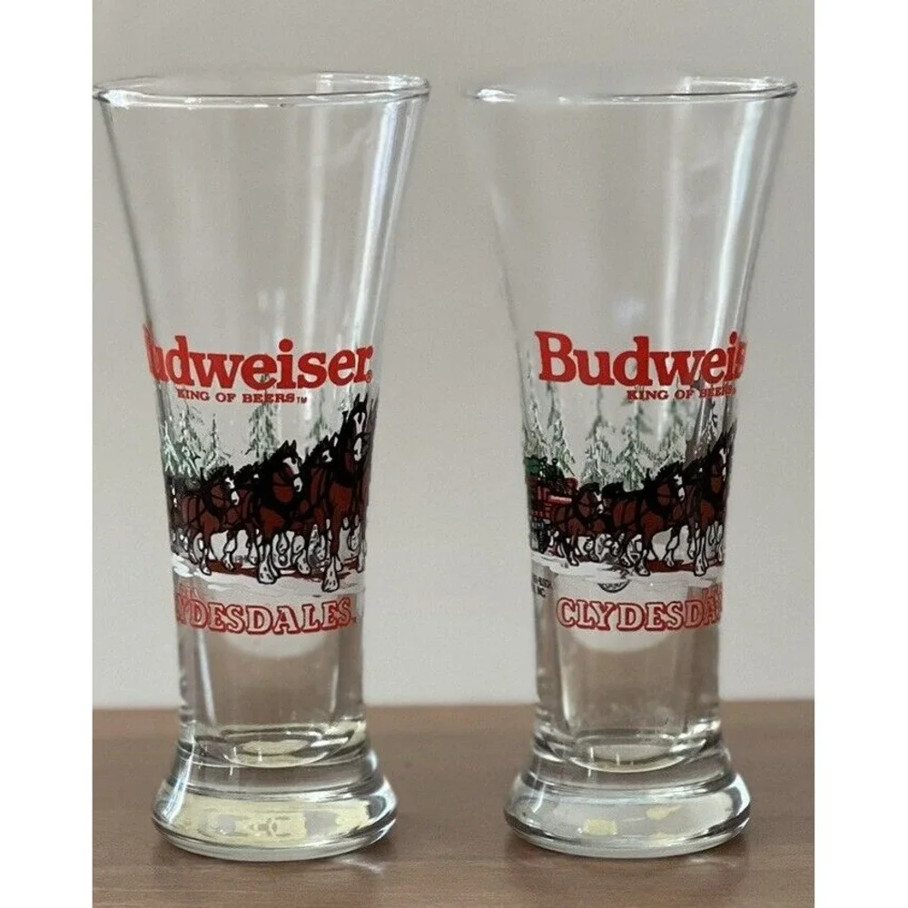 Budweiser Clydesdale Pilsner Glass Vintage 1989 King Of Beers Beer Glass ManCave